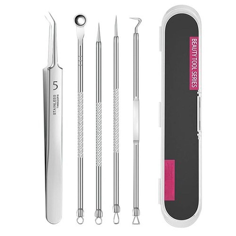 Usiveinborn Blackhead Remover, Usiveinborn Tweezers, Professional Stainless Steel Facial Blackhead Remover Tweezers, Blackhead Tweezers, Blackhead Remover Tweezers Set (D)