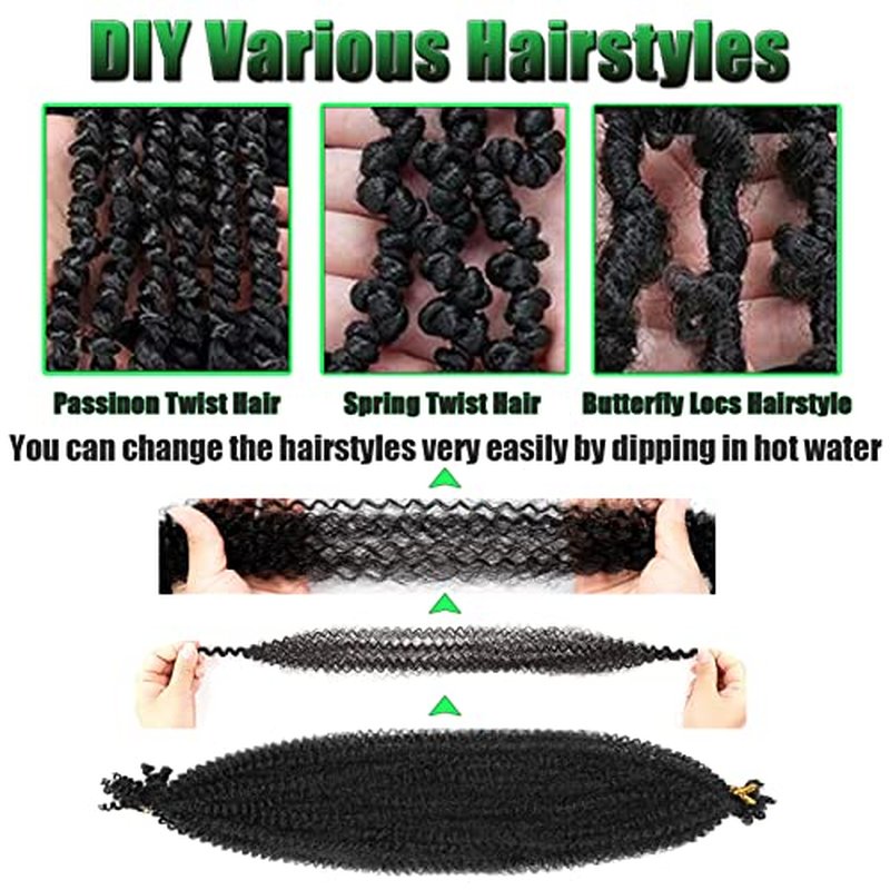 KYNLEY 12inch Springy Afro Twist Hair 8 Packs Blonde Kinky Marley Twist Braiding Hair Cuban Twist Hair Wrapping Hair for Soft Locs 27#