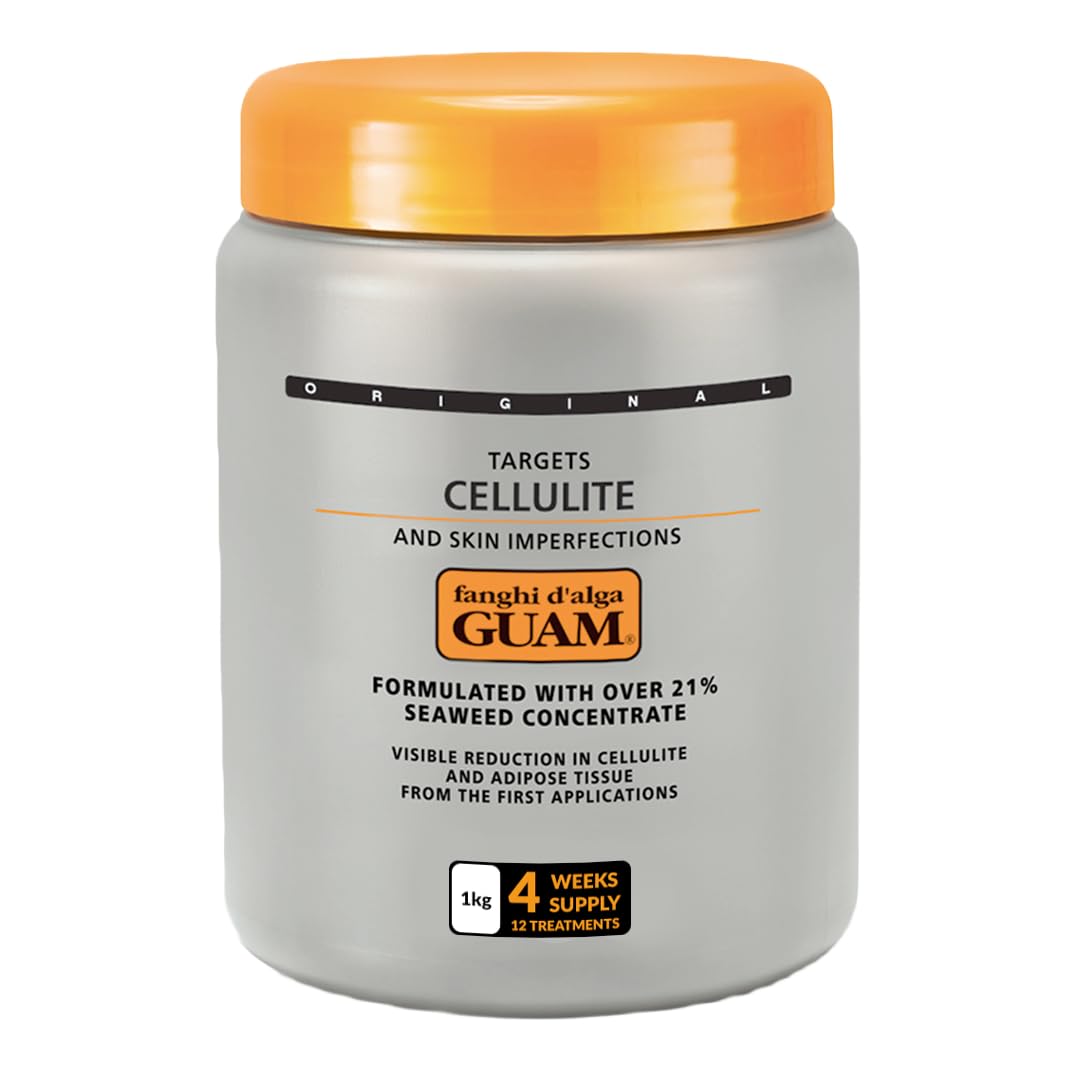 Guam Anti Cellulite Seaweed Wrap ORIGINAL FORMULA | Skin Tightening Cellulite Treatment For Thighs And Legs Inches Reduction - Hot Mud Thigh Wraps For Cellulite Removal, 1KG Beauty
