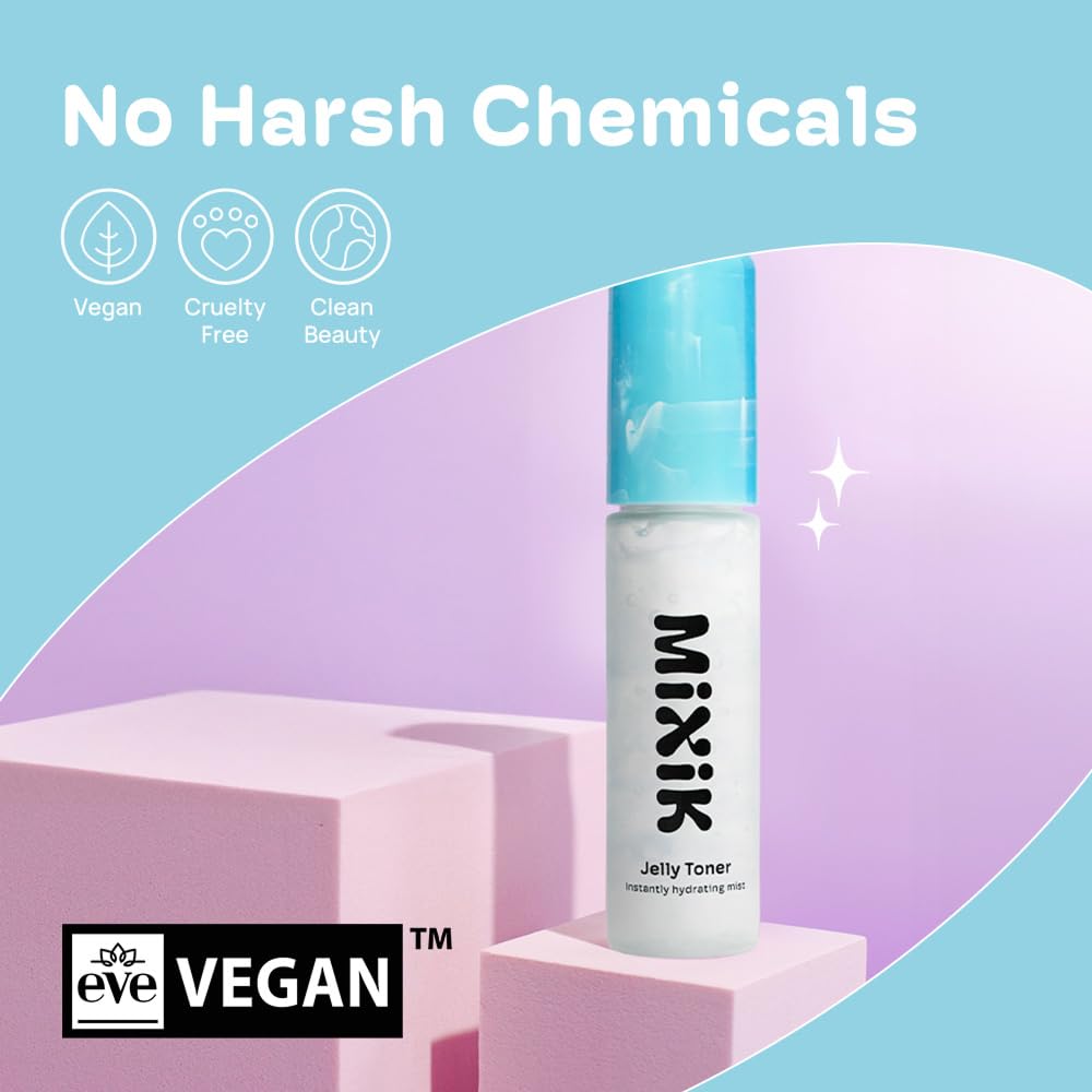 MIXIK Jelly Toner Spray for Face - Skincare Mist, Alcohol-Free Facial Toner for Hydrating, Made of Rose Water, Avocado Oil, Blue Agave Extract (30 ml (1.0 fl oz) Travel Size)