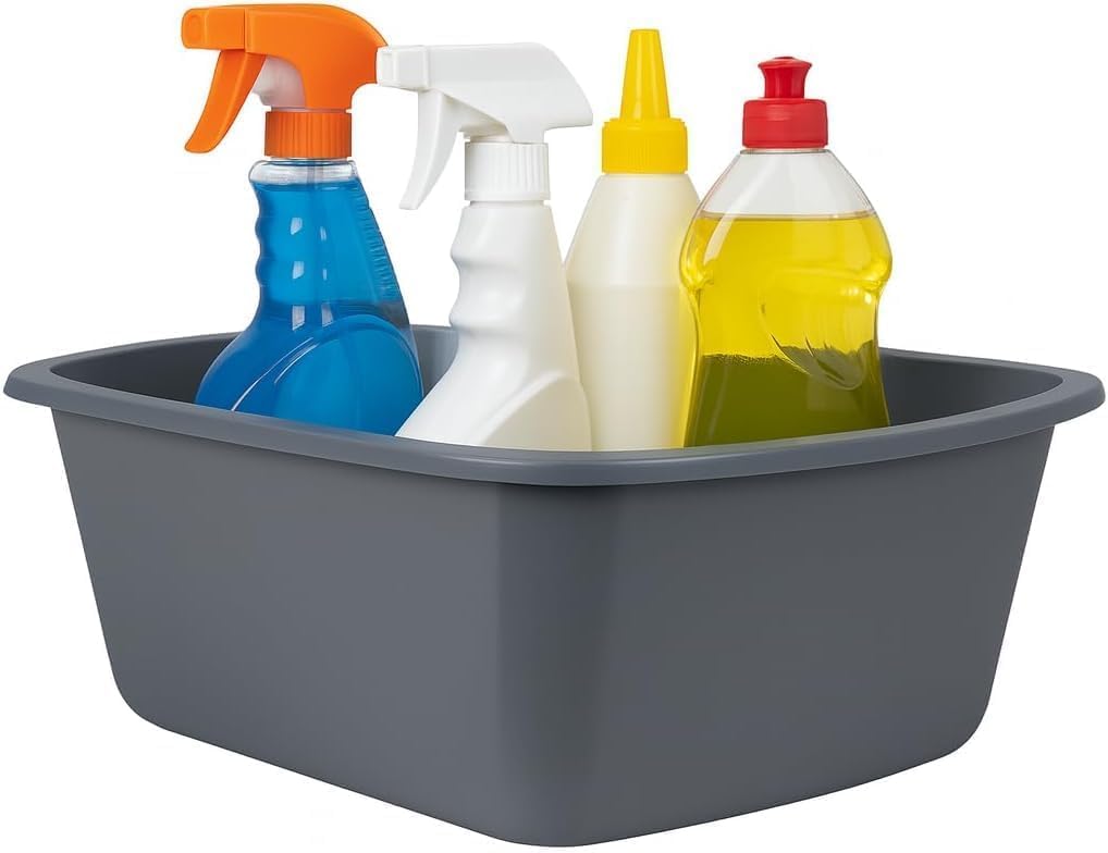 Vakly Plastic Wash Basin, 7 Qt, Rectangular Graduated 1 Pack