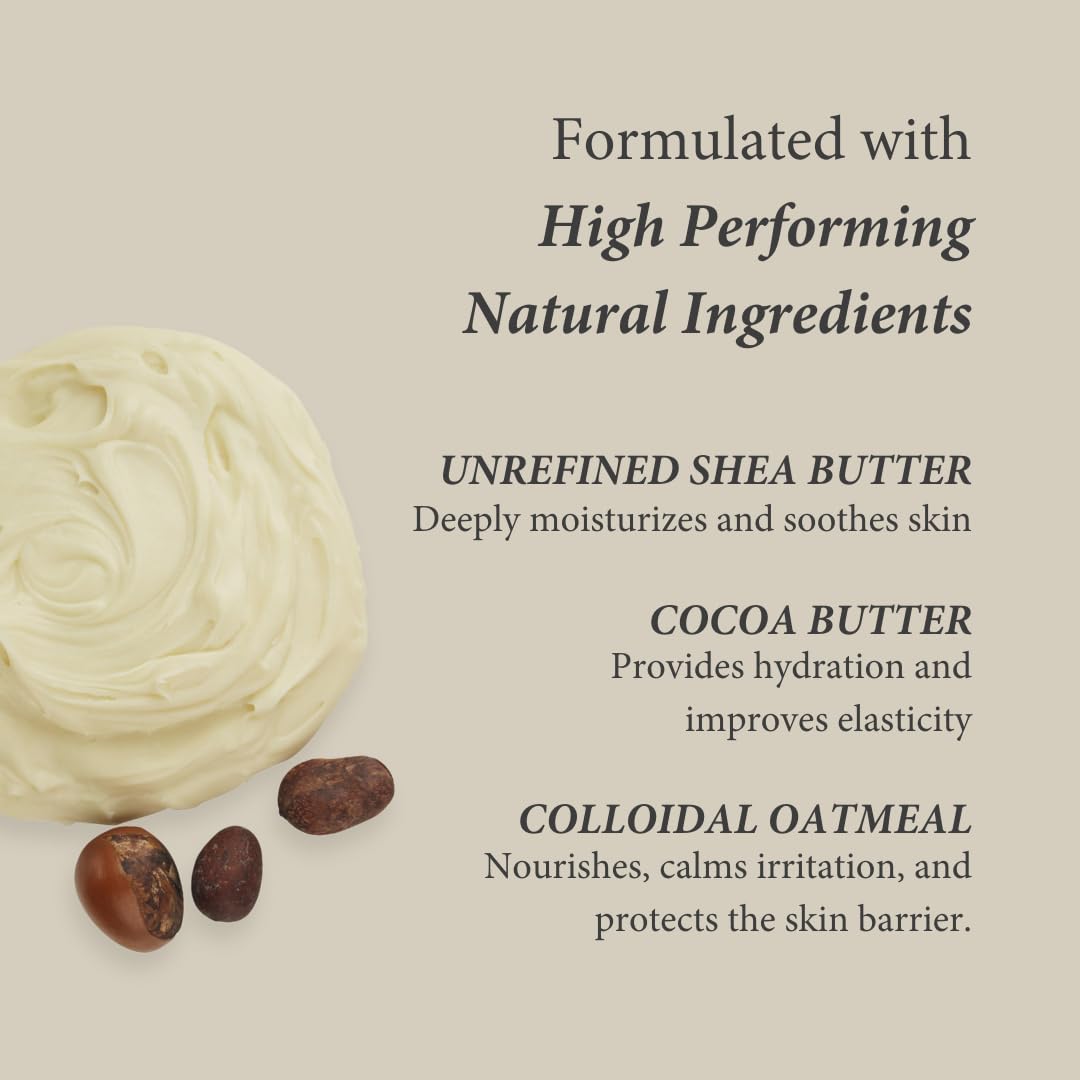 Shea Radiance P.U.R.E. Whipped Shea Butter with Colloidal Oatmeal - Whipped Body Butter Blended with Skin Soothing Oatmeal & Moisturizing Rice Bran Oil | Lavender Bliss (7 oz)