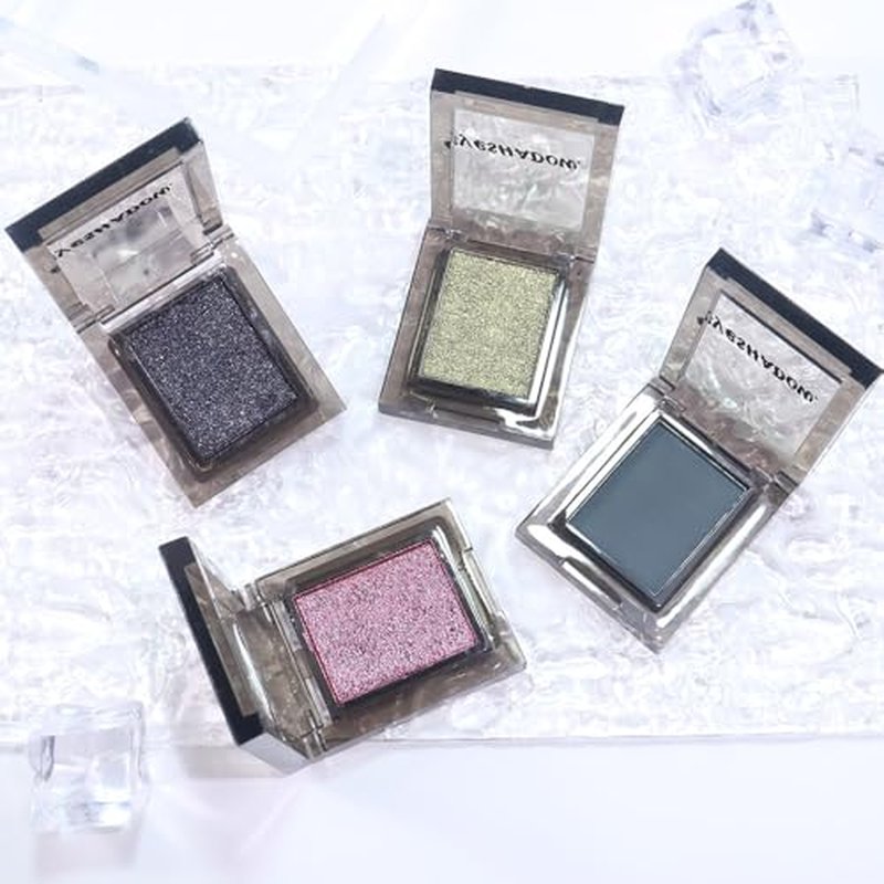 Eyeshadow Single Rose Gold Shimmer, High-Pigment Monochrome Eye Shadow Pressed Powder, Everyday Velvety Silky Eye Makeup Looks, Professional Long-Lasting Waterproof Single Eyeshadow Palette, 03#