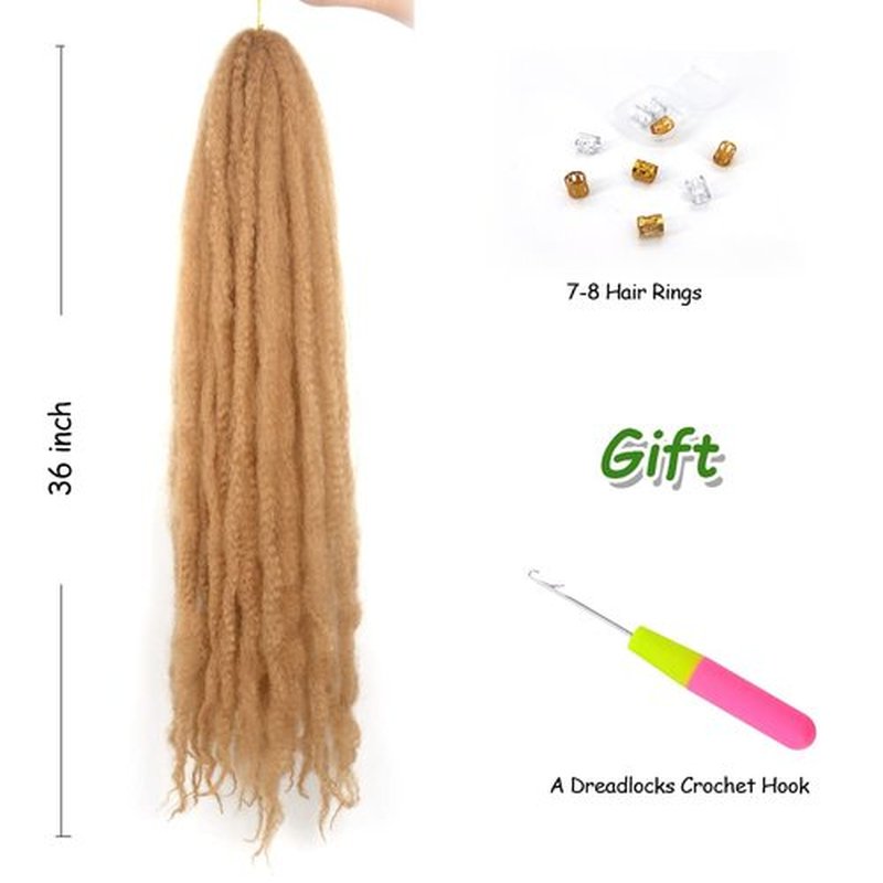 KGBFASS 36inch Brown Marley Twist Braiding Hair Super Long Kinky Curly Marley Braids Crochet Hair for Twists Synthetic Afro Marley Braid Faux Locs Butterfly Locks 3Pcs(27#)