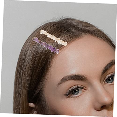 Mikinona 8 Pcs crystal stone hairpin hair barrettes for women hair jewels hair accessories for women wedding no 1 hairpin diamond hair clips hair pearls girl Metal headgear