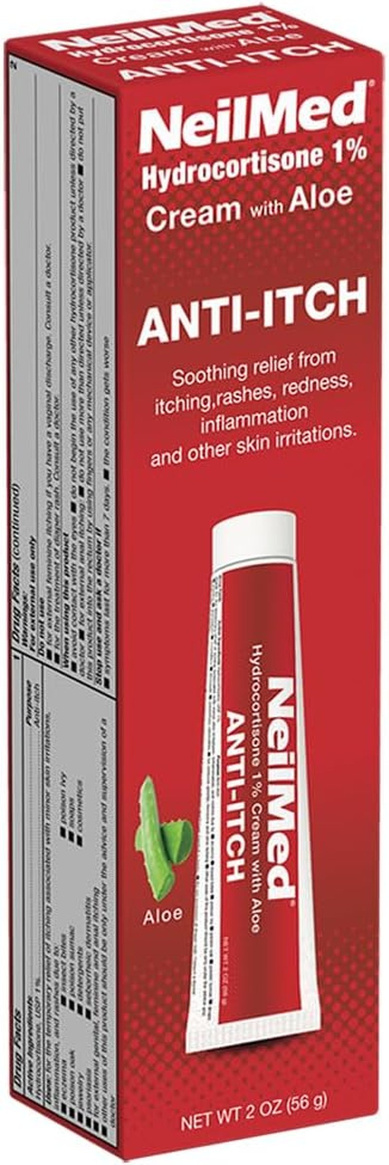 NeilMed Hydrocortisone 1% Anti-Itch Cream - Soothing Aloe Vera for Rashes & Skin Irritations | 2oz