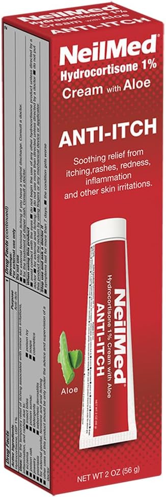 NeilMed Hydrocortisone 1% Anti-Itch Cream - Soothing Aloe Vera for Rashes & Skin Irritations | 2oz