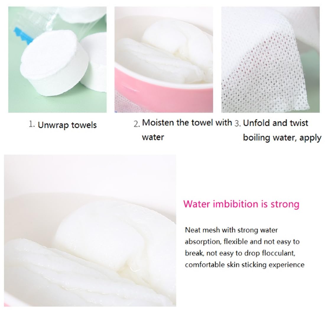 Coldcool 100 Pcs Compressed Towels, Portable Individually Wrapped Coin Towels, Reusable Disposable Face Towels for Travel, Camping, Hiking, Beach, Swimming & Outdoor Activities