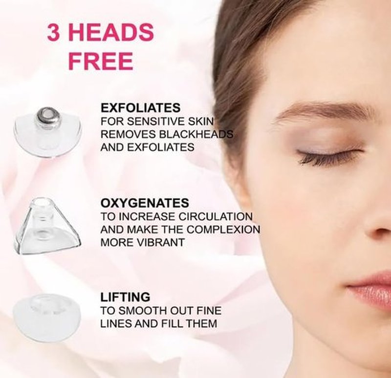 2024 Original - New 2.0 Blackhead Remover Pore Vacuum Cleaner, 3 Heads, Keratin Remover, Blackhead Vacuum Extractor, Facial Vacuum Suction Pore Cleaner, Pore Suction Cup Acne Pore Extractor (Pink)