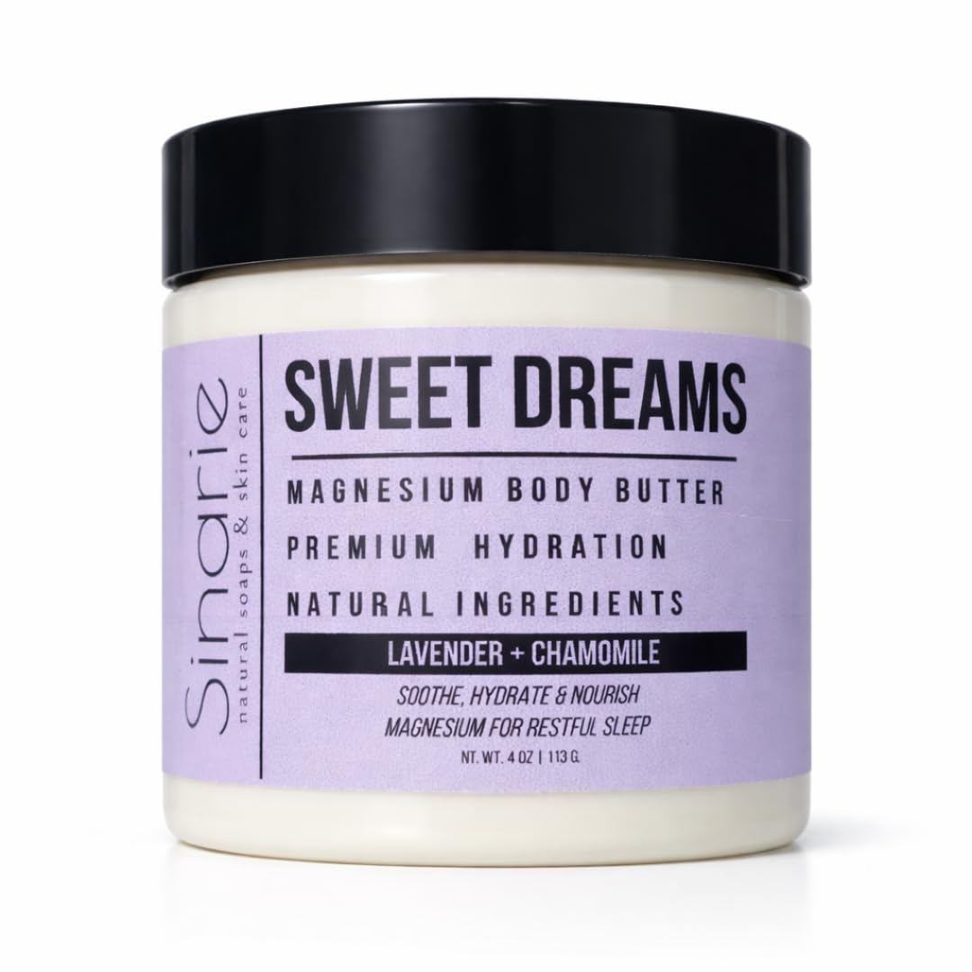 Sweet Dreams Magnesium Emulsified Body Butter, 4 oz., 1 Count | Mango Butter | Premium Magnesium Oil | Natural Ingredients | Magnesium Lotion