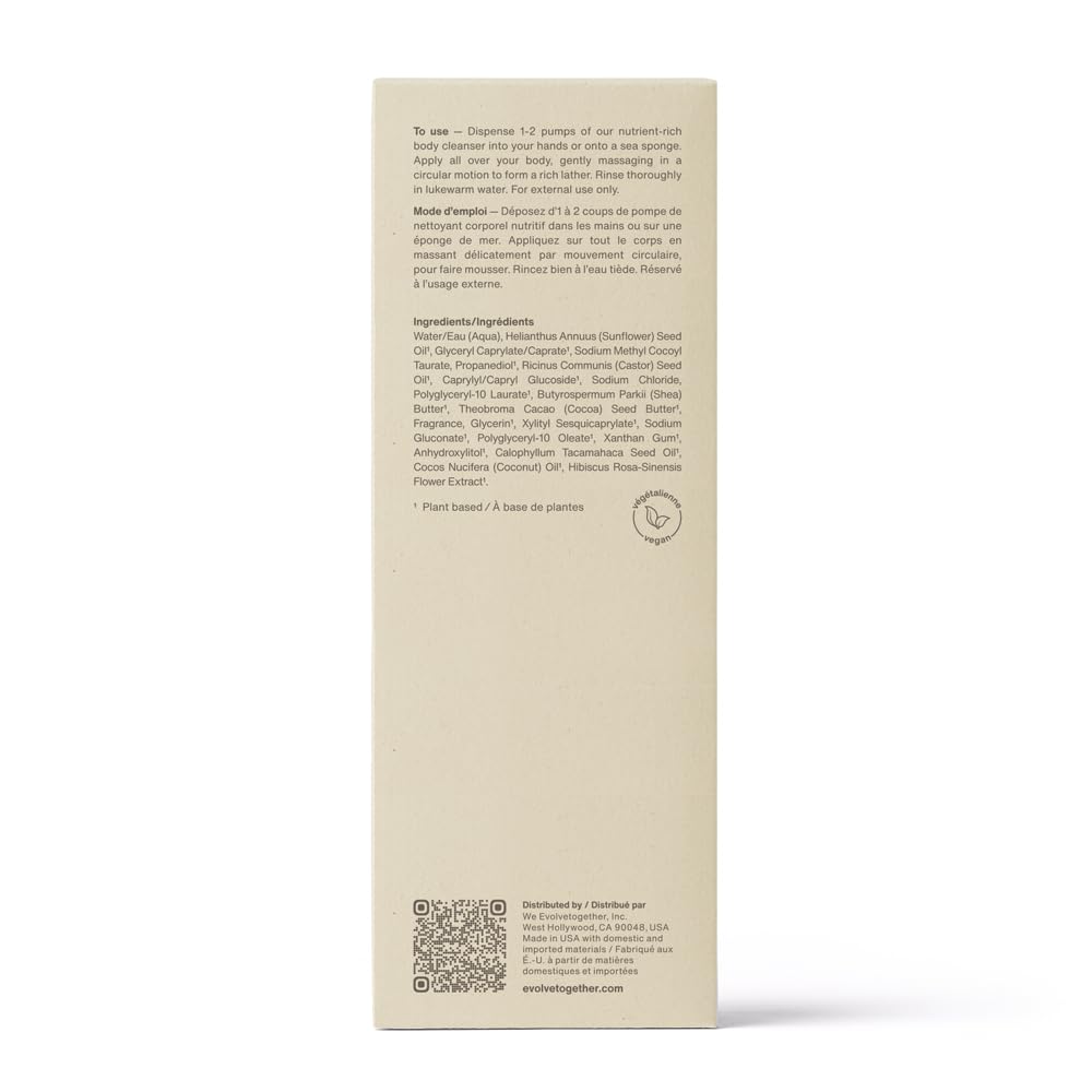 evolvetogether Nutrient-Rich Body Cleanser for Women & Men | Havana – Cardamom, Vetiver & Cedarwood | Cream-to-Oil Hydration, Gently Cleanses | Vegan, Cruelty-Free, Sulfate Free | 11.8 fl oz