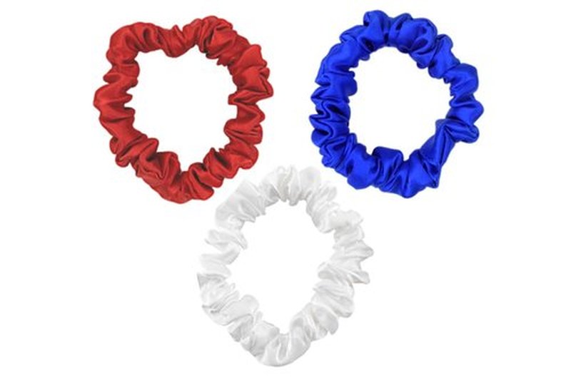 Celestial Silk Mulberry Silk Scrunchies for Hair (Small, Red, White, Blue)