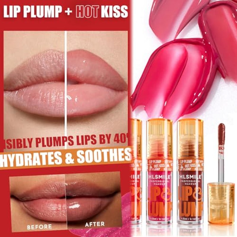 Tiejdhr 6 Colors Plumping Lip Gloss, High Pigment No Sticky Sexy Lip Gloss, Hydrating Lip Oil Lip Glaze, Lip Balm For Women, Shining Korean Clear Plumping Lip Gloss, Make Lips Fuller Vegan Lip Makeup