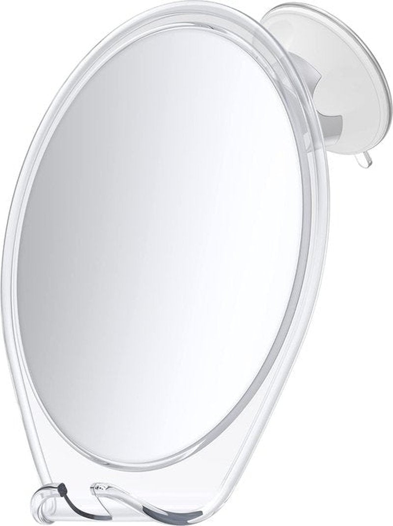 HONEYBULL Shower Mirror Fogless for Shaving - with Suction, Razor Holder for Shower & Swivel, Small Mirror, Shower Accessories, Bathroom Mirror, Holds 2 Razors (Extra-Large White)