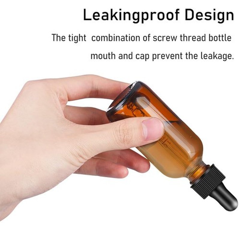 Bumobum Glass Dropper Bottles, 2 oz Amber and Blue Dropper Bottle for Essential Oils Bottles with Funnel, Labels & Pipette, 2 pack Eye Tincture Bottle with Measured Dropper