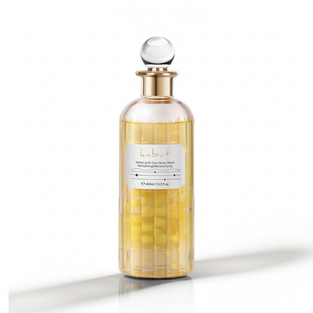 Kabut Pearl Extract Body Wash, Amber Powder Infused, Plant-Based Natural Formula for Daily Cleansing, Gentle Hydrating Shower Gel, 400ml
