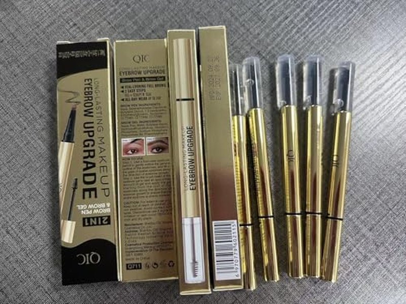 2 in 1 Long-Lasting Eyebrow Pencil and Brow Up-Grade Gel, Light Brown and Brown Shades (1#Light Brown)