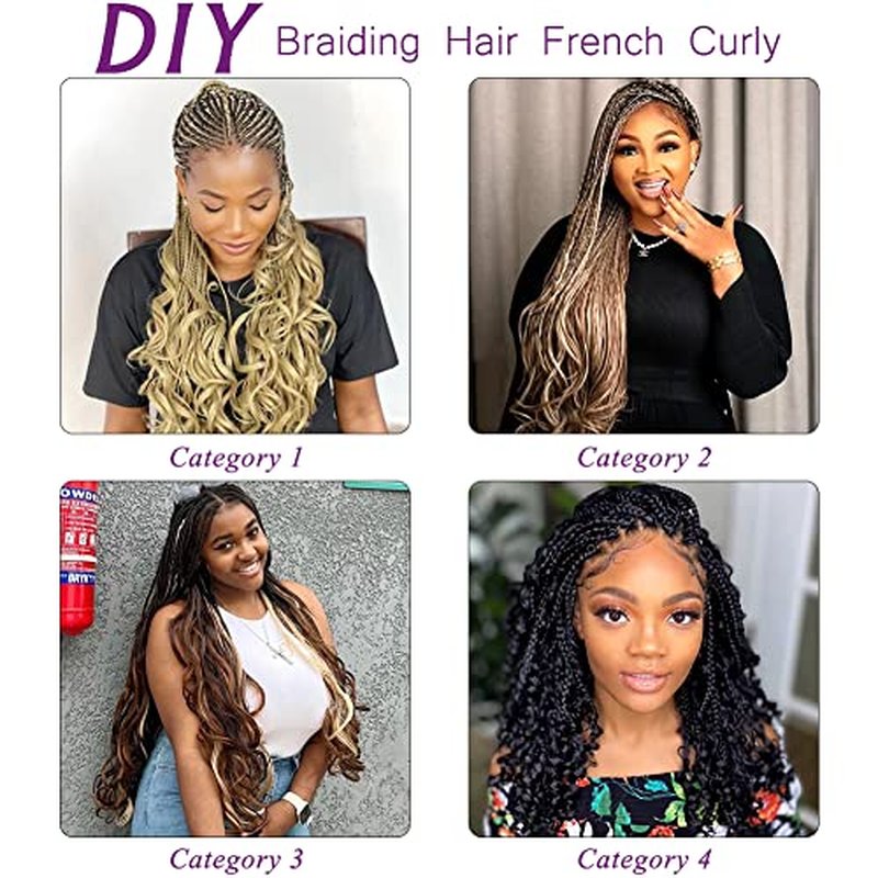 French Curly Braiding Hair 6 Pack 12 In Spanish Curly Braiding Hair for Box Braids Loose Wave Braiding Hair Pre Stretched Crochet Braids Synthetic Micro Spiral Curl Braiding (12Inch Pack of 6, P30/27)