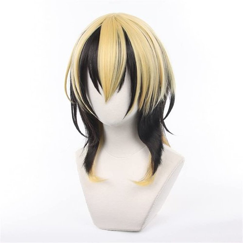 Mystylecos Ran Haitani Wig for The Way of Rebirth Yellow and Black Color Matching Cosplay Wig