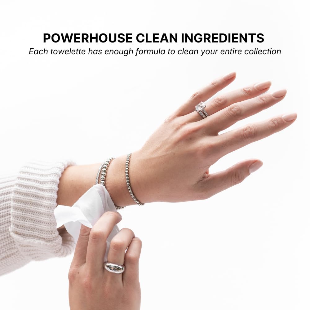 Shinery Radiance Towelettes Jewelry Cleaning Wipes on the Go Travel Cleaner for Rings Diamonds and Jewelry No Rinse Individually Wrapped Safe for Gold Silver and Gemstones