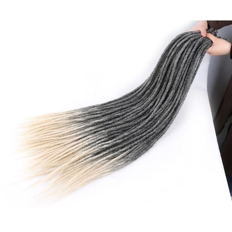 DAIRESS 24 Inch 10strands/pack Synthetic Dreadlocks Extensions Thin 0.6cm Soft Reggae Hair Hip-Hop Style Dread Extensions Long Crochet Braids For Hippie Dread locks Hair(24Inch 10strands, 1B/613)
