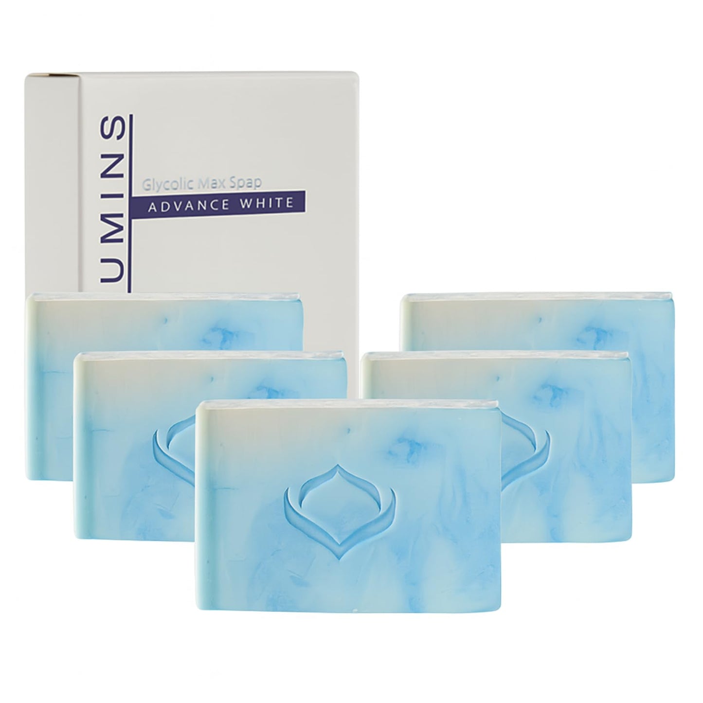 Relumins Glycolic Acid Soap Bar with Aloe and Salicylic Acid – Gentle AHA Mild Peel for Smoother, Soothing Skin | Self-Care Exfoliating Bar Soap with Professional Spa Formula, 135g x 5 Bars