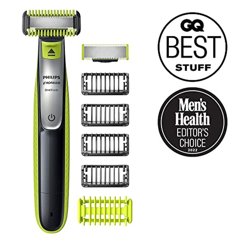 Philips Norelco OneBlade 360 with Connectivity Hybrid Face + Body, Electric Beard Trimmer, Shaver & Body Groomer with 360 Blade Tech, 1x360 Blade, 5-in-1 Comb, Body Kit, Travel Case, QP4631/90