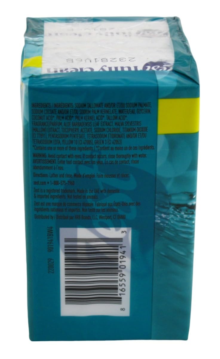 Zest Soap Refreshing Aqua Bath Bars 4.12 Ounce (Pack of 2)