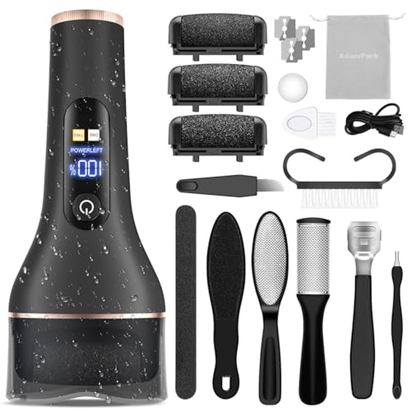 Electric Callus Remover for Feet,Rechargeable Portable Electronic Foot File Pedicure Kits,Professional Waterproof Pedi Feet Care Tools Wet&Dry Foot Scrubber File Perfect for Hard Cracked Dry Dead Skin