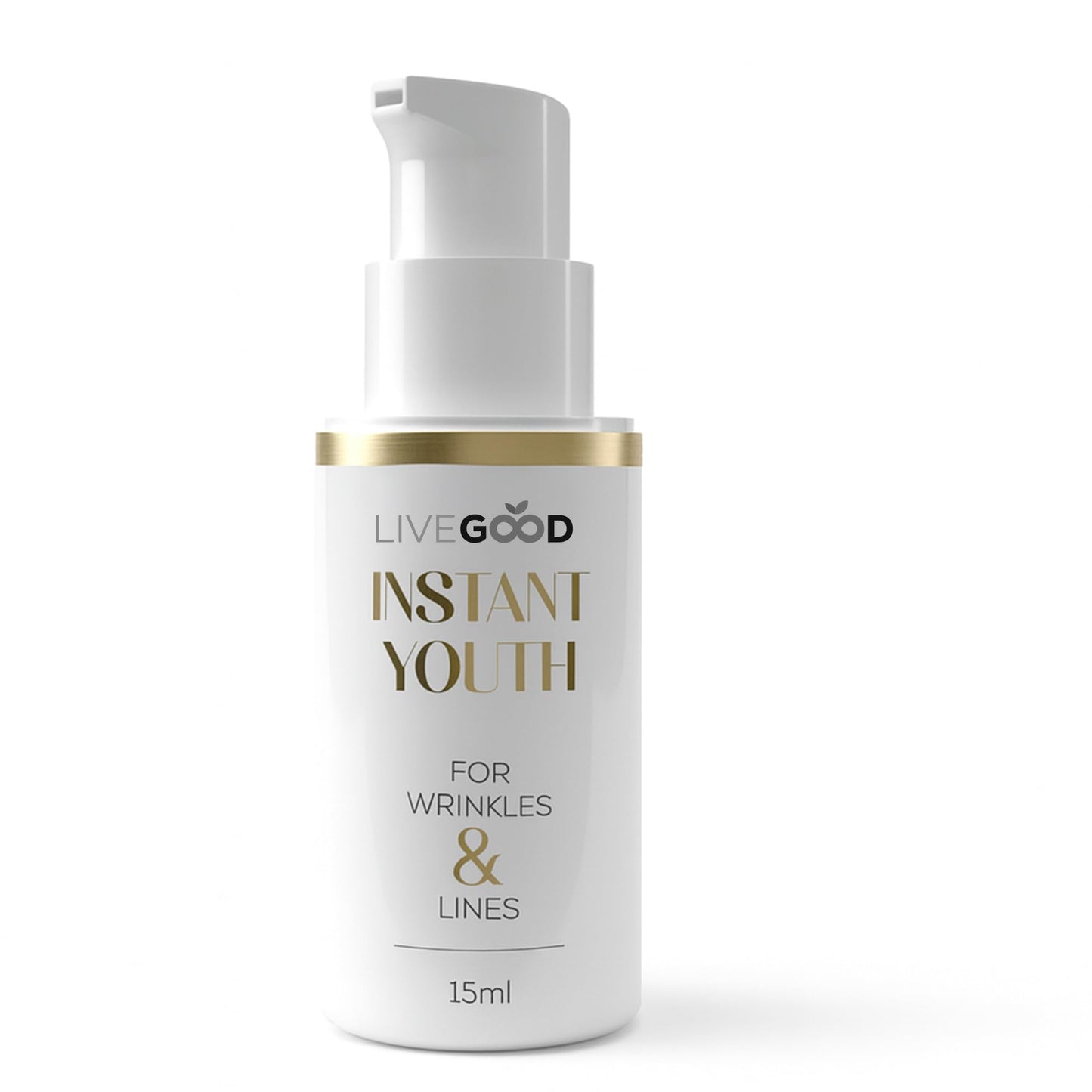 LIVEGOOD Instant Youth Wrinkle Reducer, Face and Eye Smoothing Cream for Fine Lines and Puffiness, Fast-Absorbing Silicate Formula for Temporary Firming and Visible Results in Minutes (30 mL)