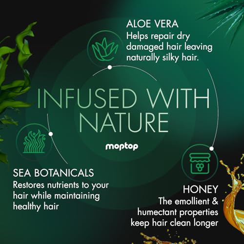 MopTop Salon Quality Gentle Shampoo, Reduces Frizz, Cleanses Hair, All Hair Types, Sulfate & Paraben Free, Color Safe, 32oz