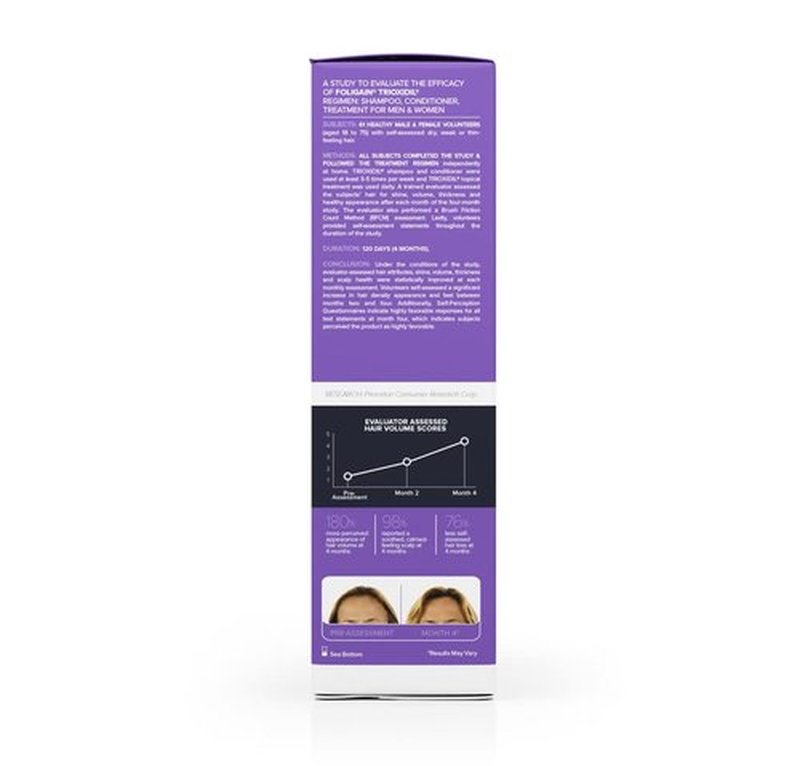 Foligain Triple Action Shampoo For Thinning Hair, Women’s Volumizing Shampoo with 2% Trioxidil, 8 Fl. Oz. (WRGroup)