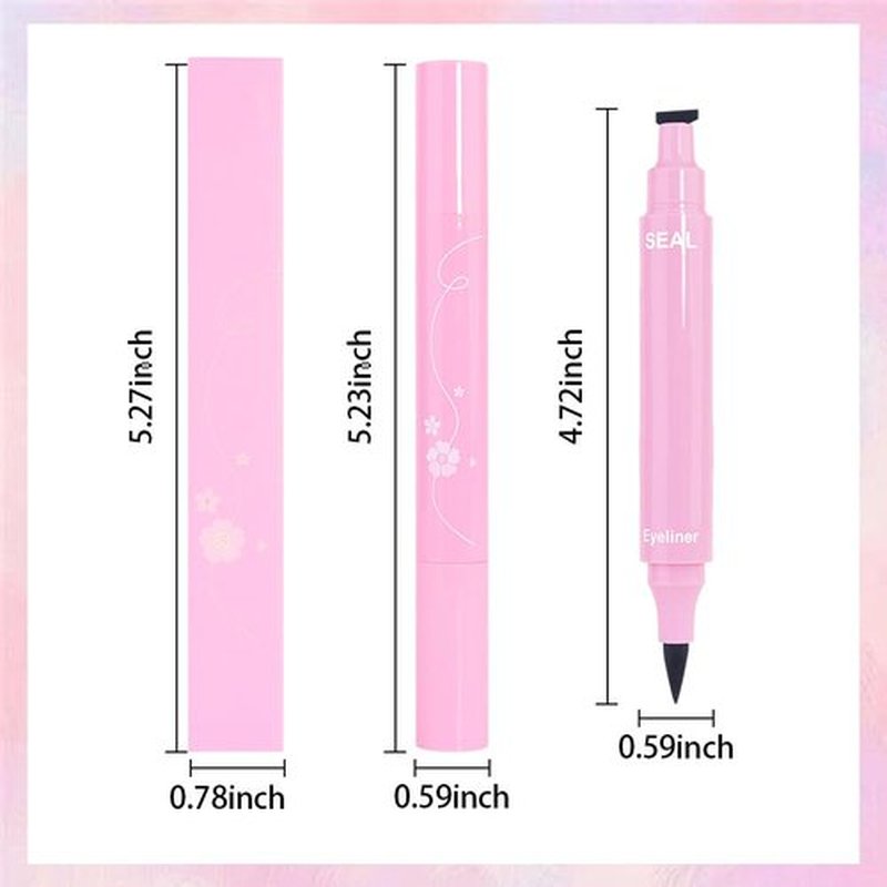 WanTuoluo 8 Pcs Double-Side Black Liquid Eyeliner Stamp Pens Set,Triangle Wing Eye Tail Cat Eye Stamp Makeup, Long Lasting Liquid Eye Liner,Waterproof & Smudgeproof Makeup (Black-1, 8Pack)