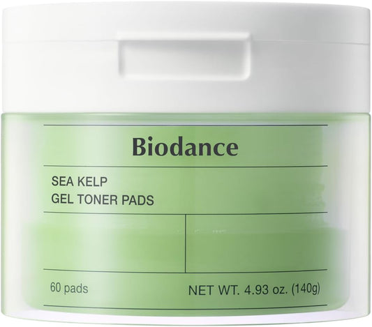 Biodance Sea Kelp Gel Toner Pads - Calming Toner for Sensitive Skin | Oil Control & Refreshing Blemish Care, 60 Pre-Soaked Pads (4.93 fl. oz.)
