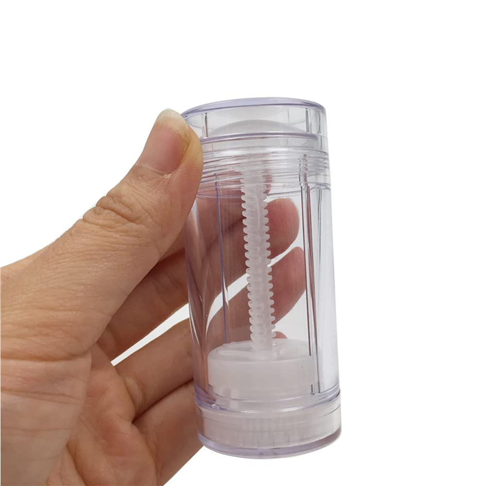 5 Packs Plastic Deodorant Containers,1 Oz /30ml Empty Clear Cylinder (Bottom Refilling & Twist Up) Refillable Deodorant Tube Bottles Stick Container for Lip balm,Lipstick