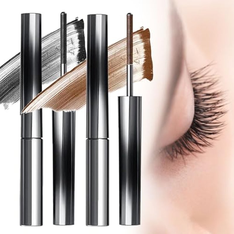 Chromamascara Mascara, Metal Wand Mascara, Curling Iron Mascara Metal, Mascara With Metal Wand, Iron Rod Mascara Brush, 3D Curling Eyelash Iron Mascara Waterproof, Long-Lasting, Smudgeproof (2PC, 1)