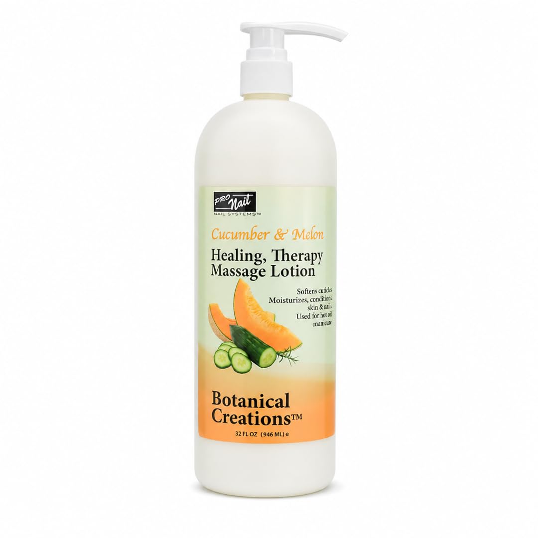 PRONAIL 3-in-1 Massage & Body Lotion – Thermally-Stable Hot Oil Treatment, Massage & Deep Moisturizer | Cuticle Softener & Callus Care | Sulfate-Free, Cruelty-Free | Made in USA | Cucumber Melon 32 oz