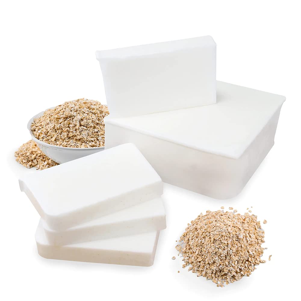 Primal Elements Oatmeal Soap Base - Moisturizing Melt and Pour Glycerin Base for Crafting, Easy to Cut - 10 Pound