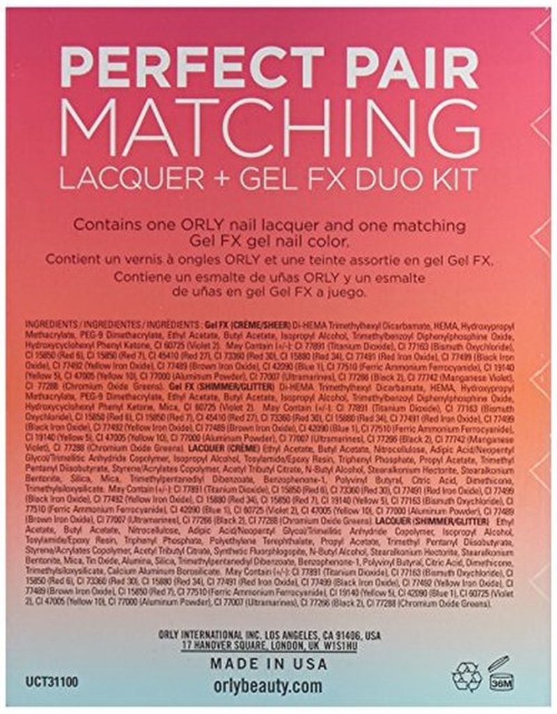 Orly Perfect Pair Matching Lacquer and Gel Duo Kit, Liquid Vinyl