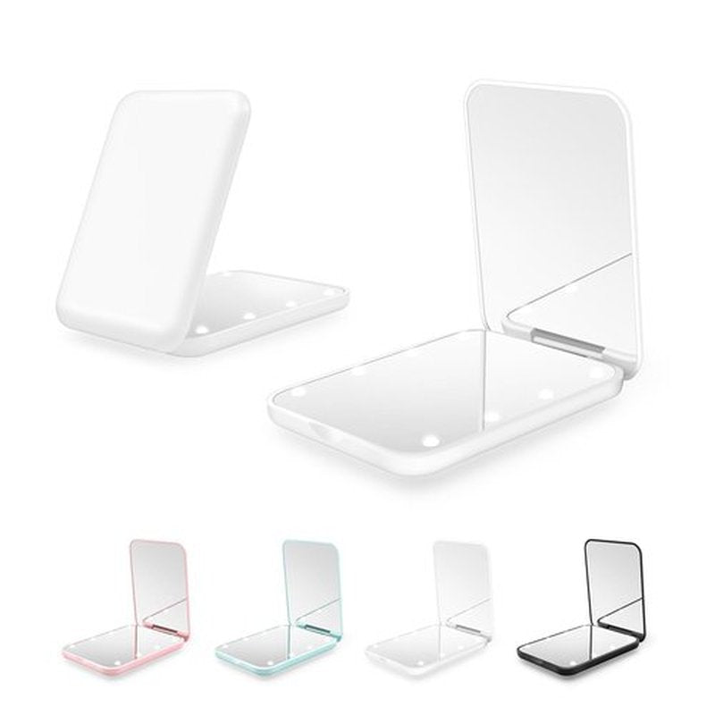 Kakuje Compact Mirror, 1X/3X Magnification LED Pocket Mirror with Nternal BIattery, Mini Mirror for Purse, Pocket,Travel and Present (White)