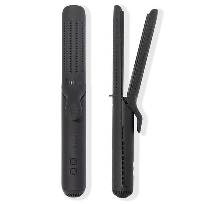 L'ANGE HAIR Le Duo Standard 360° Airflow Styler | 2-in-1 Curling Wand & Titanium Flat Iron Hair Straightener | Professional Hair Curler with Cooling Air Vents | Dual Voltage & Adjustable Temp (Black)