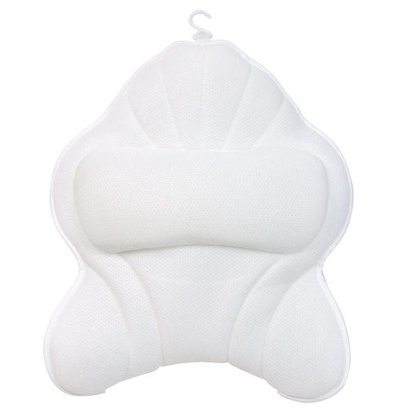 Poemland Extra Thick Large Bath Pillow with Neck,Back,Head Support for Bathtub, Spa, Soaking White(19''x15'')
