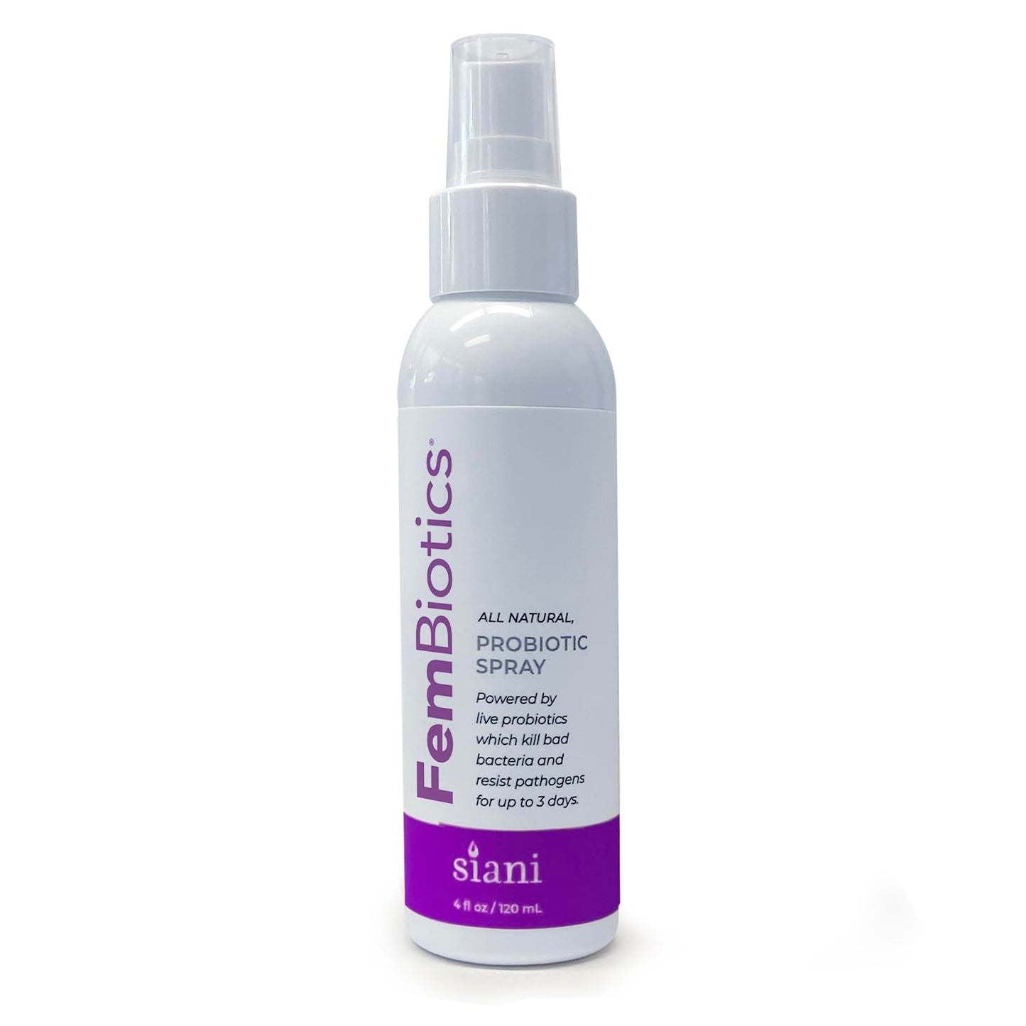 SIANI FemBiotics -Topical Probiotic Body Care for Women 4oz - Hypoallergenic, Vegan, Non GMO, GF, 100% Natural Live Probiotic, External + Internal Use, Totally Safe, No Refrigeration Required