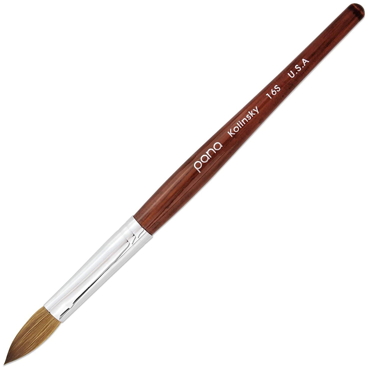 pana USA Acrylic Nail Brush100% Pure Kolinsky Hair New Teal Wood Handle with Silver Ferrule Oval Crimped Shaped Style (Size # 10)