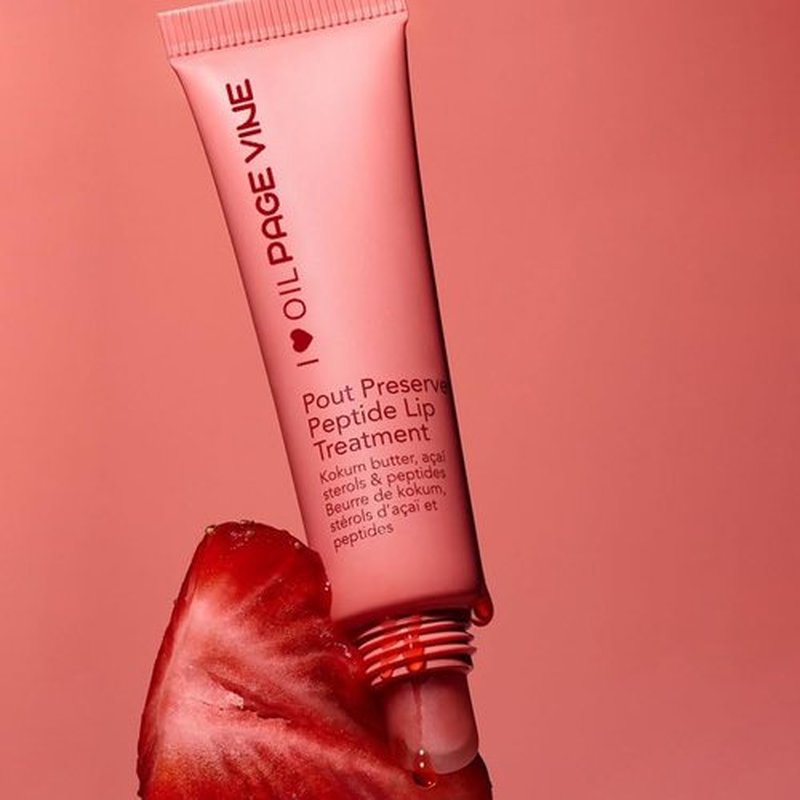 Pout Preserve Peptide Lip Treatment, lip balm，lip peptide，pout preserve summer lip gloss (Strawberry Sorbet)