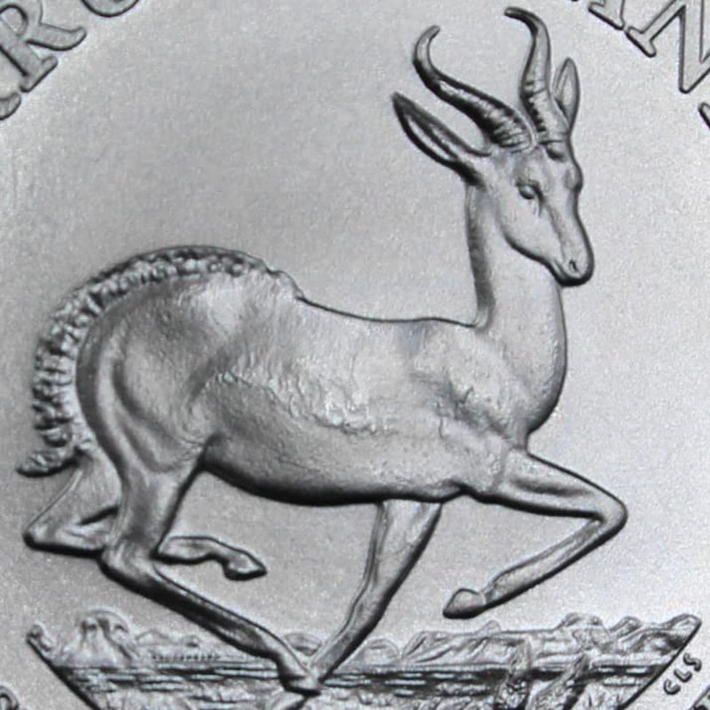South African Silver Krugerrand Coin - 1 oz Brilliant Uncirculated with Certificate of Authenticity