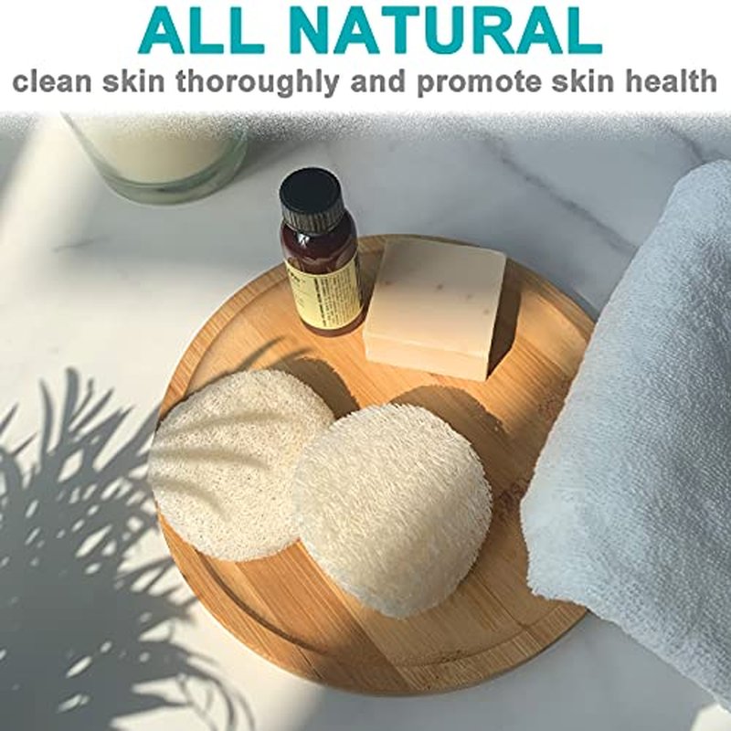 18 pcs/Set Natural Exfoliating Face Pad Loofah Sponge Facial Brush - Makeup Remover - Shower Scrubber - Remove Dead Skin - Body Bath Spa for Men & Women - Renewable Resource - Pack of 18