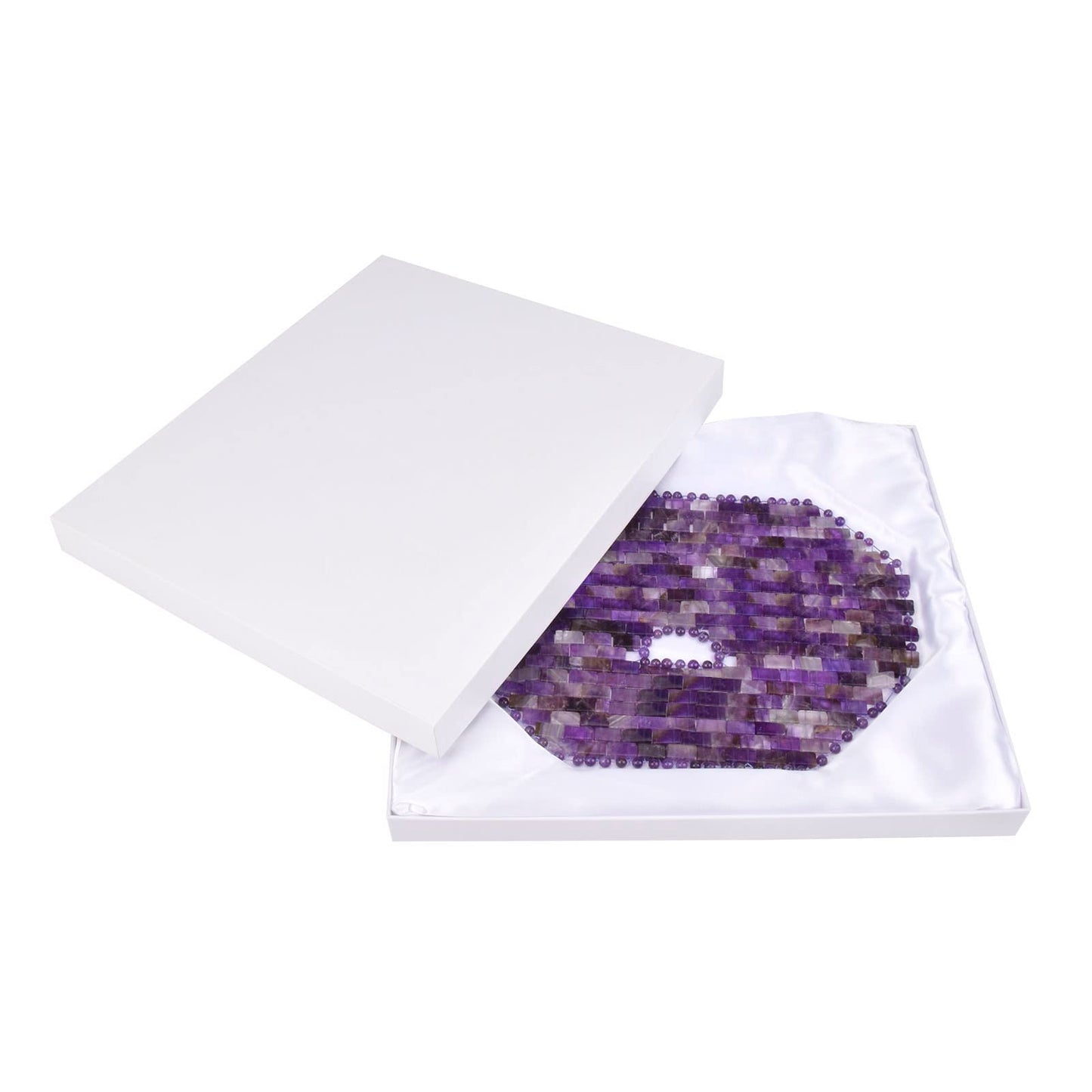 ideayard Jade Mask, Amethyst Crystal Face Cold Mask for Headache/Migraine Relief Mask, Weight Compress Mask Cover Eye for Puffy Eyes, Tension, Sinus & Stress Relie Relax Skin Care Spa