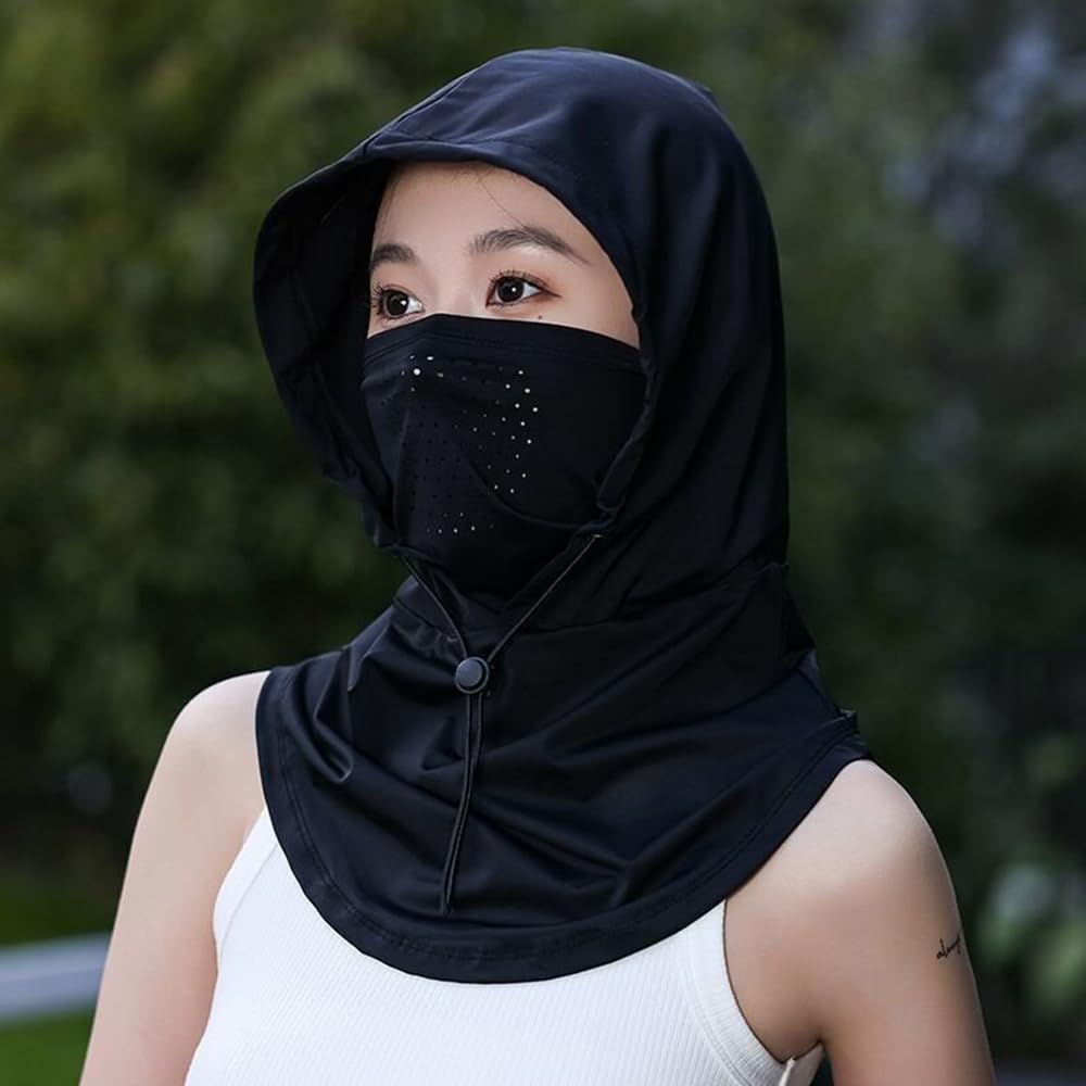 BSYLOO Women's UV Protection Balaclava Hat with Neck Guard & Face Mask for Cycling, Travel & Outdoor Activities