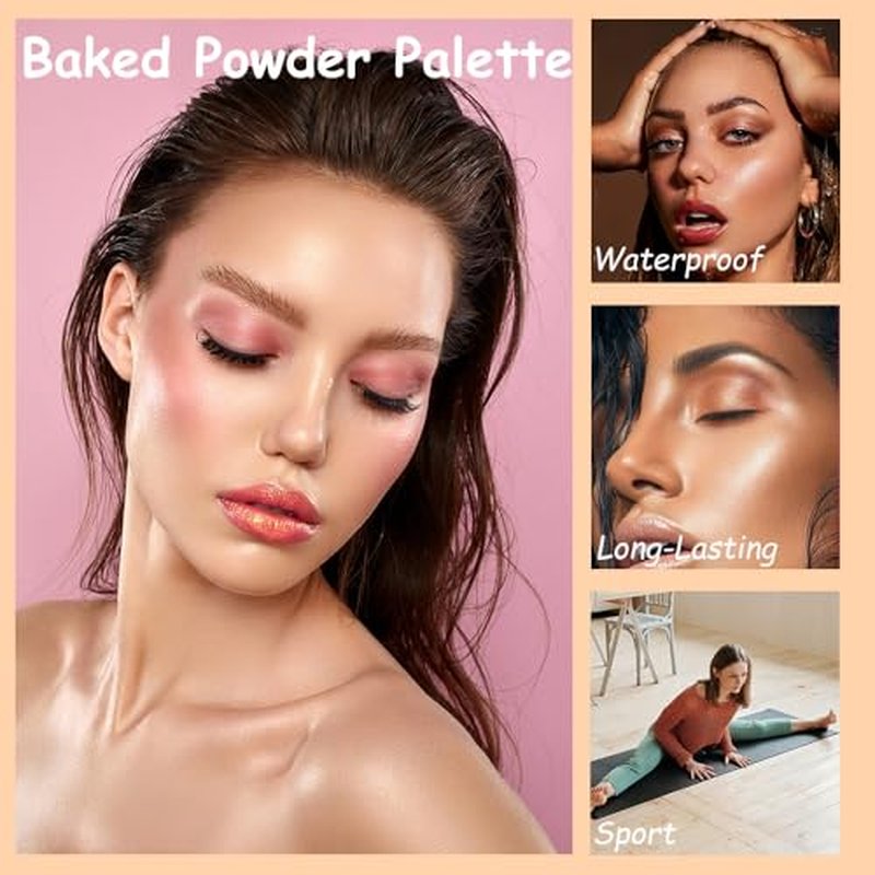 Aaiffey 8 Colors Pink Eyeshadow Primer Shimmer Naked Cream Eyeshadow Powder Palette For Eye Highlighter Makeup Shade Buildable Blendable,Soft Powder,Highly Pigmented,Long Lasting (01#)